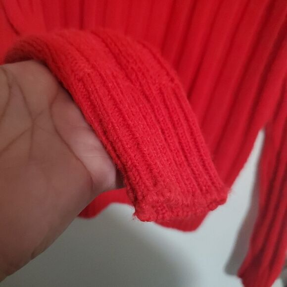 Le Tigre Red Knit Turtleneck Sweater Top Size XL - Picture 5 of 7